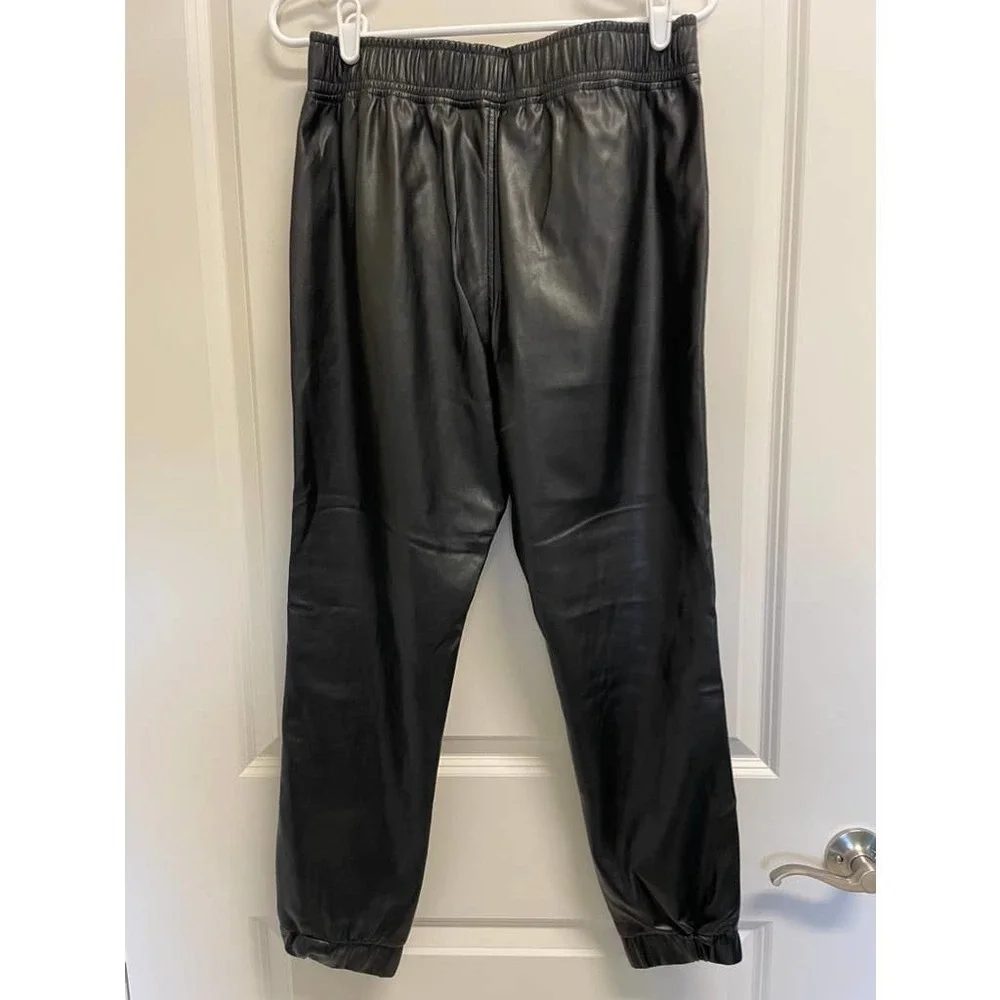 BB Dakota Faux Leather Vegan Black Joggers - Medium - Picture 5 of 5